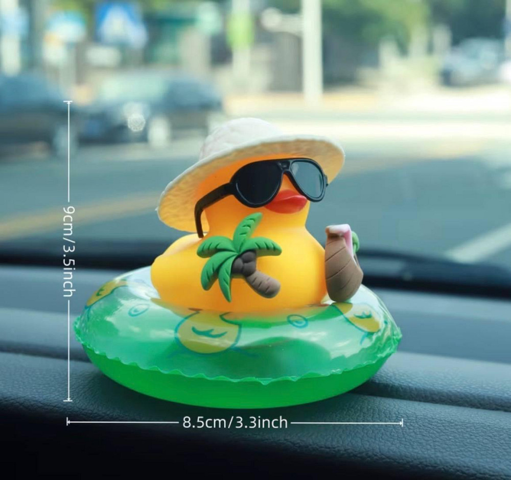 Декор для авто качка на панель, фігурка качка в окулярах з кокосом, прикраса в машину ПВХ Київ - фото 4