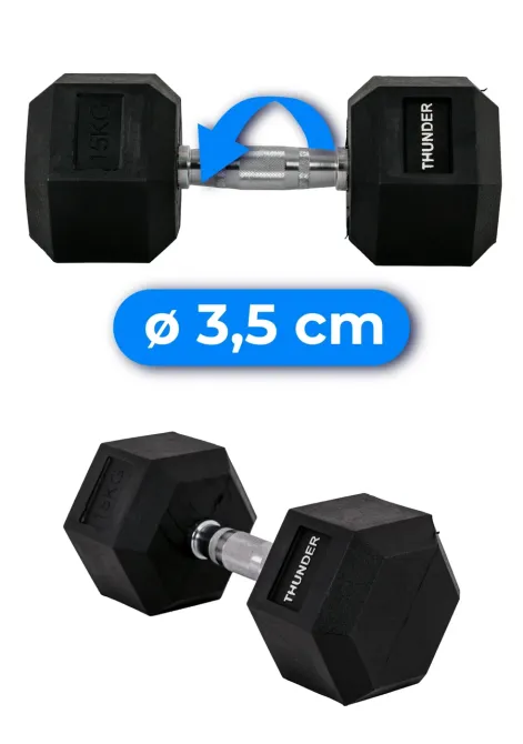 Гантель шестигранна THUNDER 15 кг Киев - изображение 7