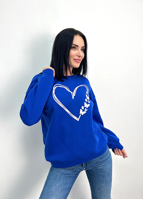 Утеплений світшот з принтом "Heart" оптом | Норма і батал Київ - фото 8