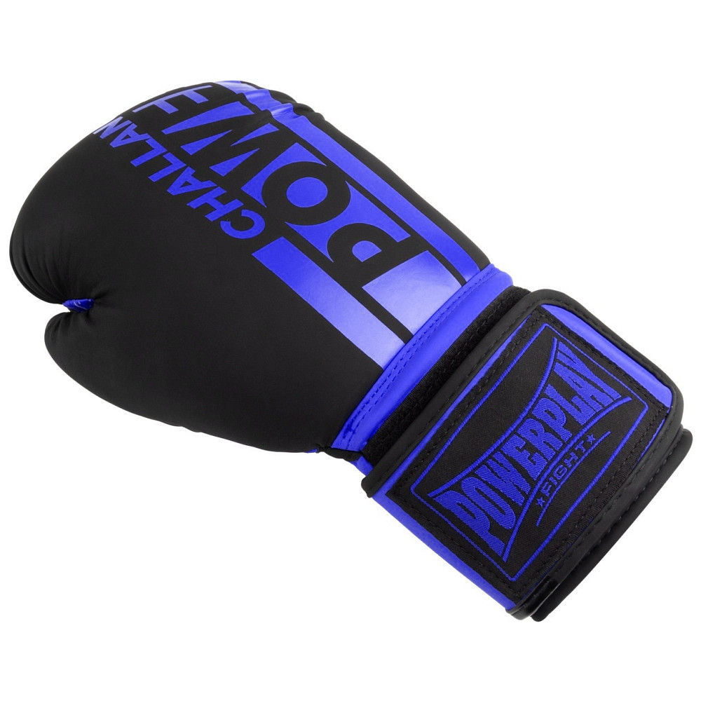 Боксерські рукавиці PowerPlay 3086 Matt Challenger Чорно-Сині 14 унцій Каменское - изображение 7
