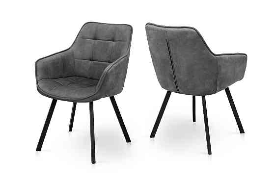 Крісло Тандем, чорний/ велюр темно-сірий Київ