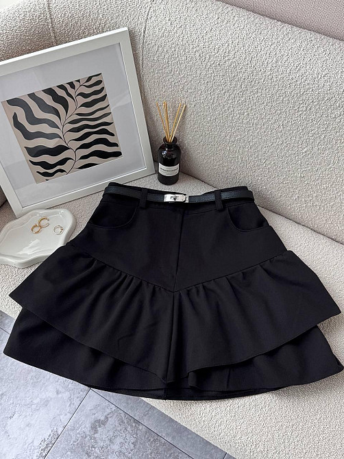 Жіноча трендова спідниця  з кокеткою-баскою джинс-котон Одеса - фото 8