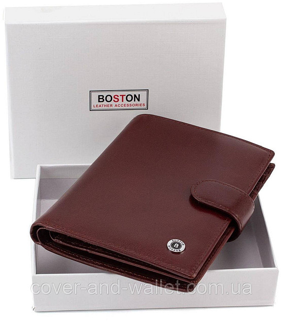 Велике солідне шкіряне чоловіче портмоне із гладкої шкіри Boston Киев - изображение 10