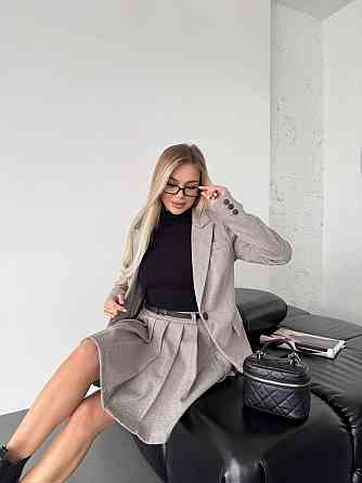 Женский стильный классический костюм двойка  кашемир + подкладка Шоколад, 44 Одесса