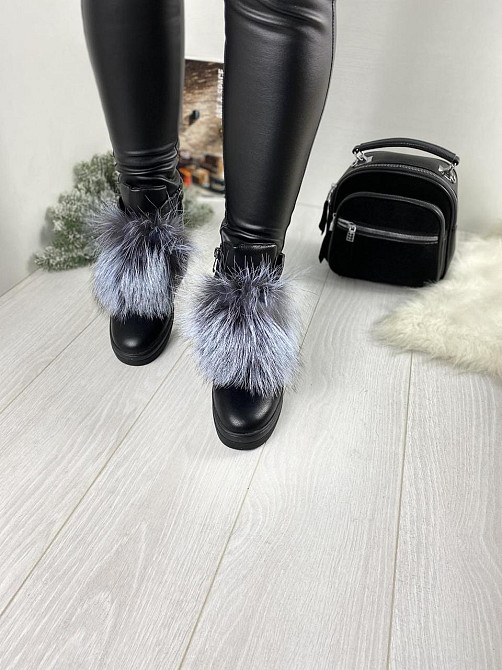 ITTS Угги жіночі ITTS чорні натуральна шкіра висота 13 см ( -8) Коломия - фото 6