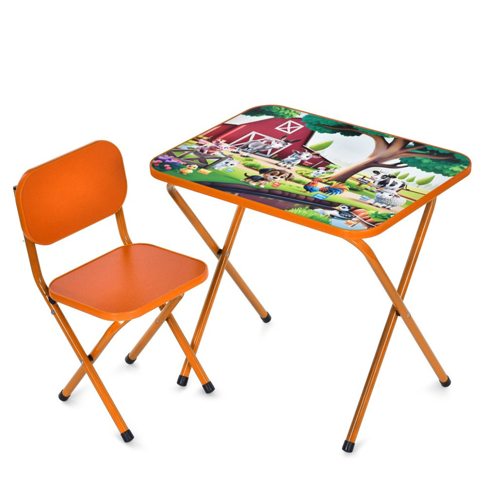 Детский столик складной со стульчиком M 5968-7 оранжевый Винница - изображение 1