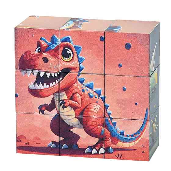 Дитячий магнітний кубік-пазл "Дракони-динозаври" CL325-1, 3 х 3 Вінниця