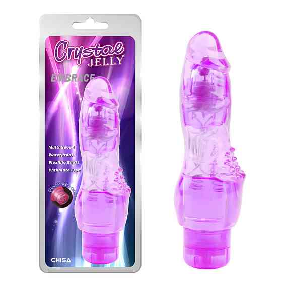 Вибратор Chisa Crystal Jelly Embrace с рельефом в области клитора для дополнительной стимуляции Sex Aura Киев