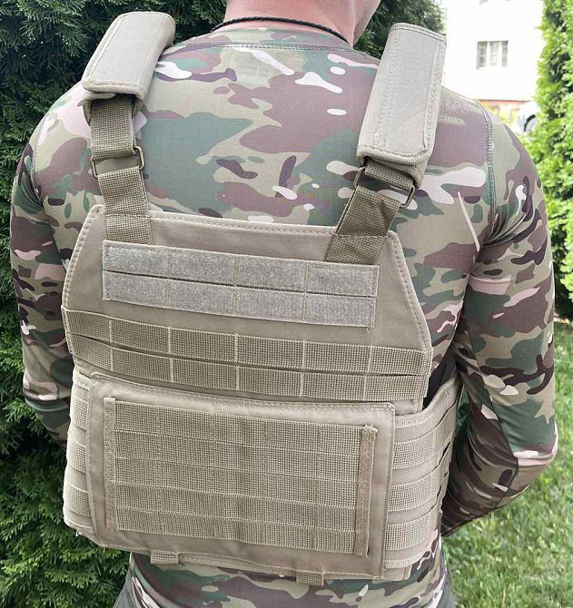 Плитоноска з підсумками Кордура 1000D + 4 кишені для магазинів (без плит) Койот Вінниця - фото 3