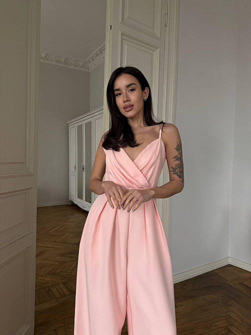 Стильний жіночий елегантний комбінезон костюм преміум'якості Персик, 44 Одеса - фото 8