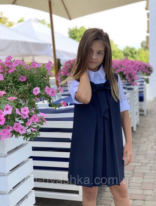 Сарафан школьный темно-синий 140-146 Кривой Рог - изображение 1