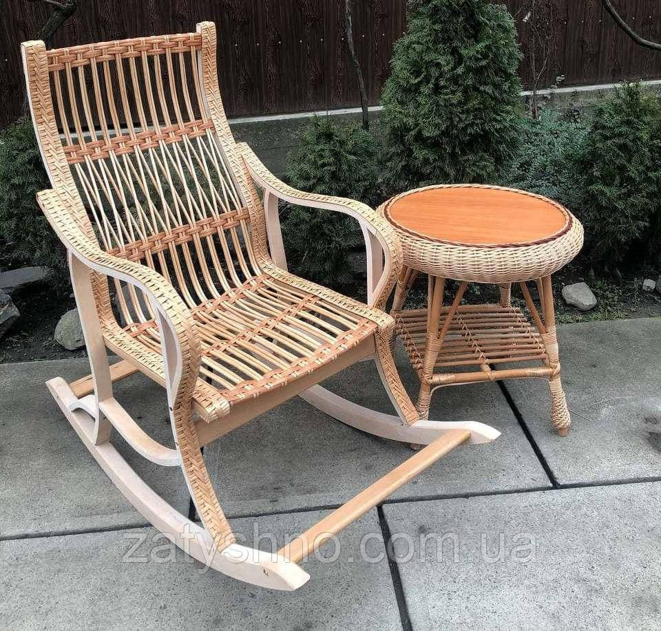 Меблі плетені: гойдалка та журнальний стіл Київ - фото 1