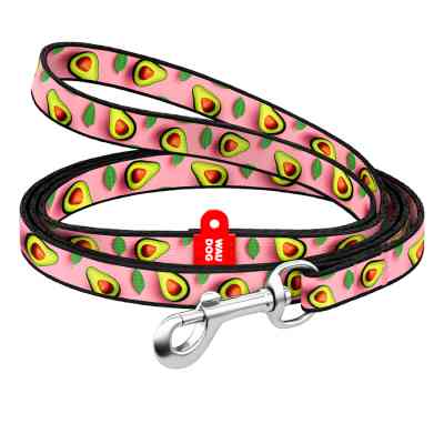 Поводок для кошек WAUDOG Nylon "Авокадо на розовом" Ш 10 мм Д 122 см (369-4051) Винница