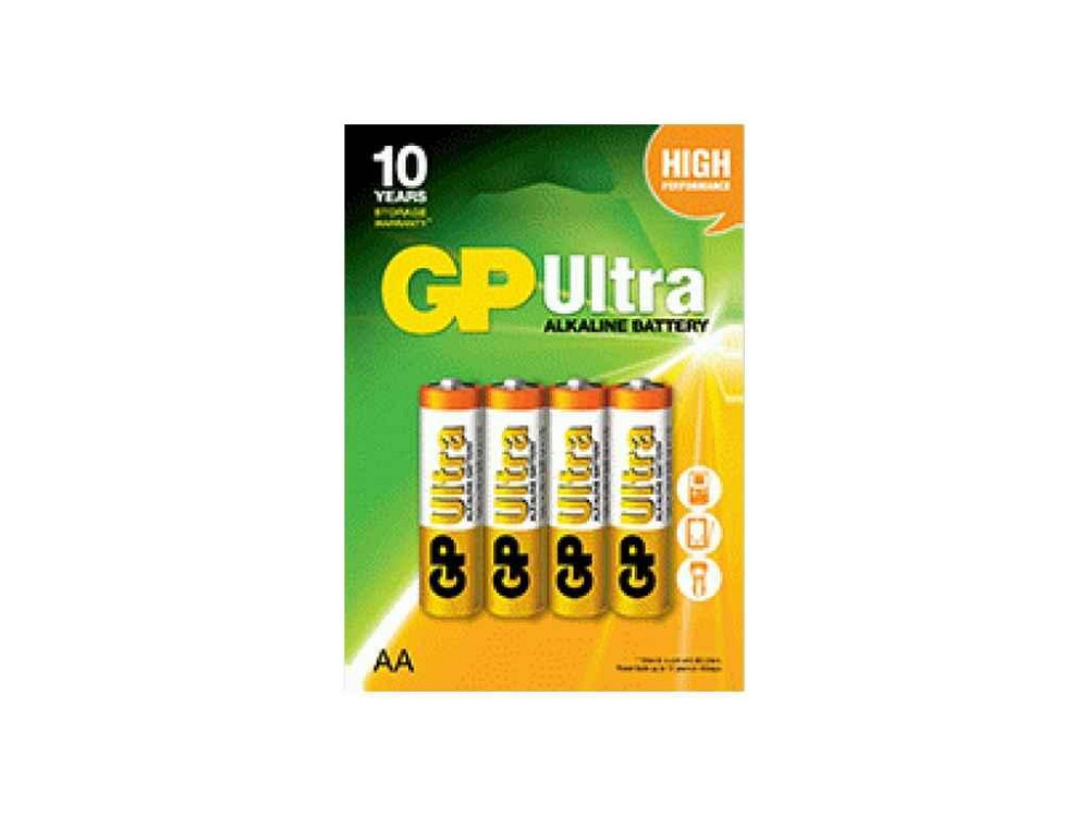 Батарейка лужна LR6/AA Ultra Alkaline 1.5V 15AUHM-2UE4 4шт (спайка) ТМ GP Киев - изображение 1