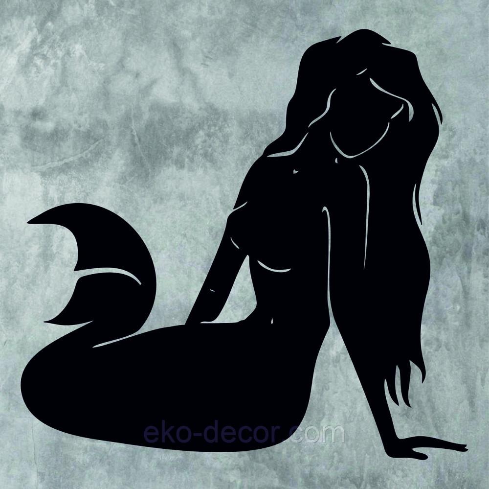 Декоративне настінне 3D Панно «Русалонька» Декор на стіну з об'ємом 70*67 см, Чорний Київ - фото 8