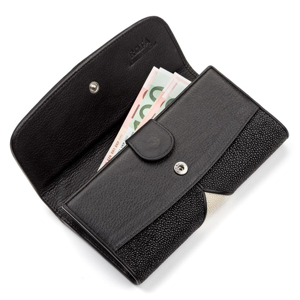Кошелек женский из натуральной кожи морского ската Черный (STINGRAY LEATHER) Киев - изображение 11