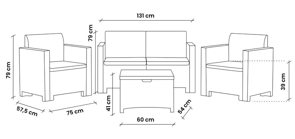 Набор садой мебели BICA Nebraska 2, графит Киев - изображение 10