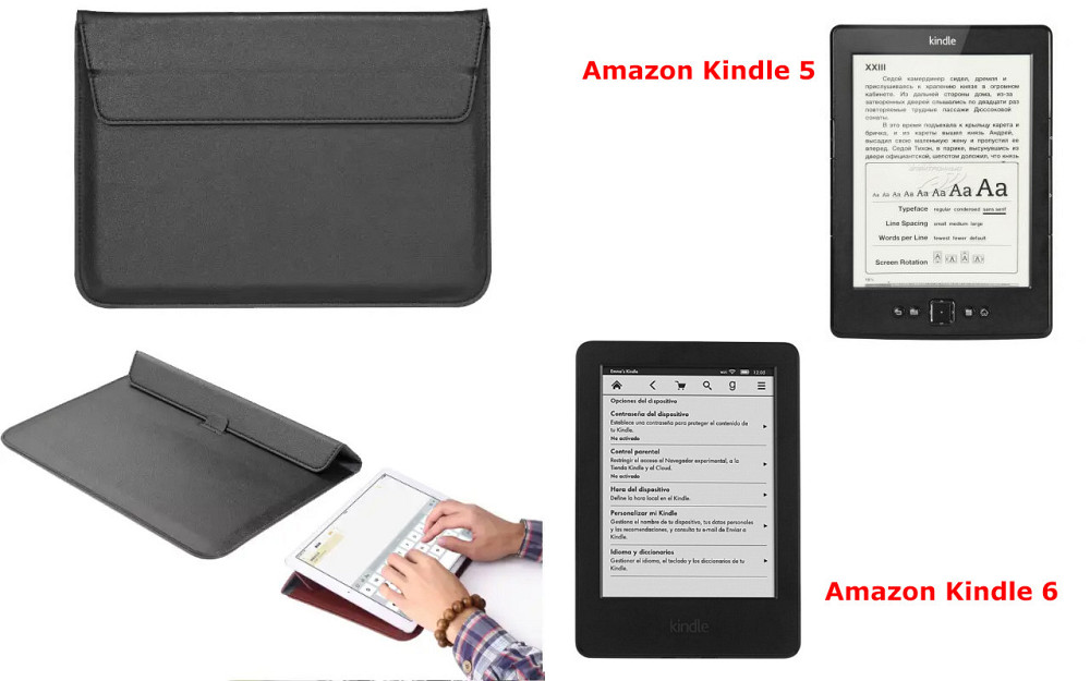 Чехол-конверт VitoCase для Amazon Kindle 5, Amazon Kindle 6, с функцией подставки для книги Черный Киев - изображение 1