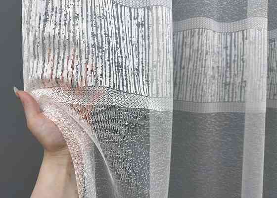 Тюль жаккард, цвет молочный 1644т Киев