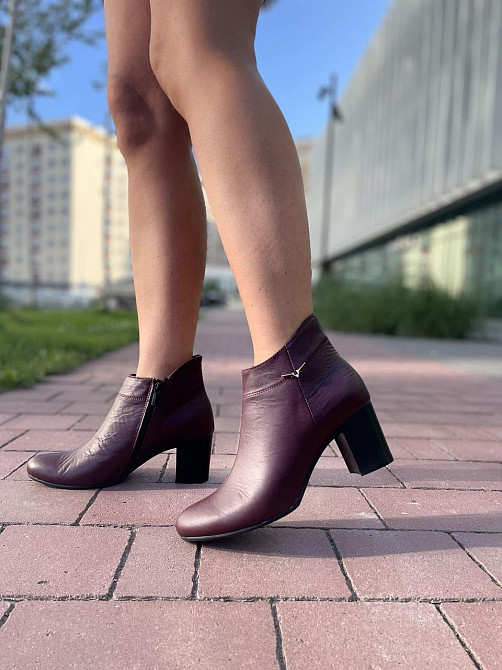 Жіночі черевики ARLETT бордові натуральна шкіра висота каблука 6см висота черевика 11см (1200) Коломыя - изображение 8