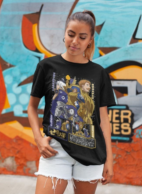 Футболка мужская аниме Есканор Севен Деадлй Синс оверсайз (S/M/L) Черний AnimeJ0967 Днепр - изображение 11