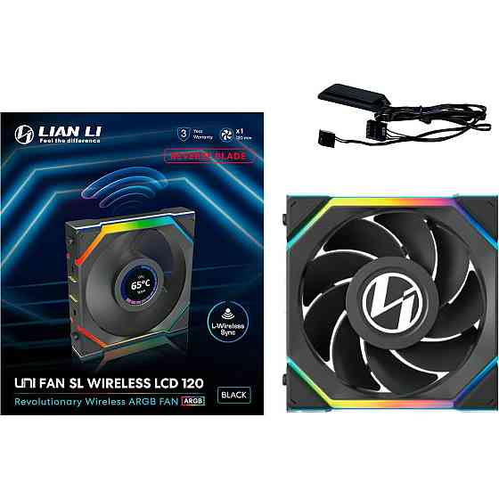 Вентилятор Lian Li Uni Fan SL Wireless LCD Reverse 120-1 Black (G99.12RSLLCD1W1B.00) ( 19673 ) Харків