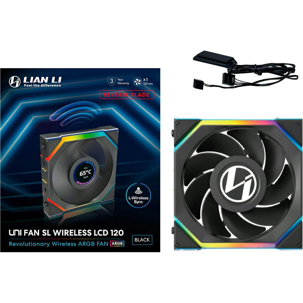 Вентилятор Lian Li Uni Fan SL Wireless LCD Reverse 120-1 Black (G99.12RSLLCD1W1B.00) ( 19673 ) Харків - фото 3