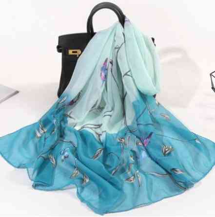 Шарф шифновый голубой размер шарфа 150*48см, шифон Киев
