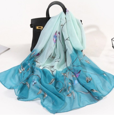 Шарф шифновый голубой размер шарфа 150*48см, шифон Киев - изображение 1