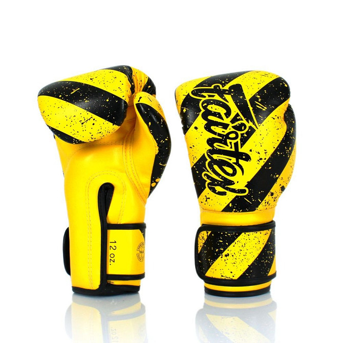 Боксерські рукавиці Fairtex BGV14Y Yellow/Black 14 унцій (бинти в комплекті) Кам'янське - фото 3