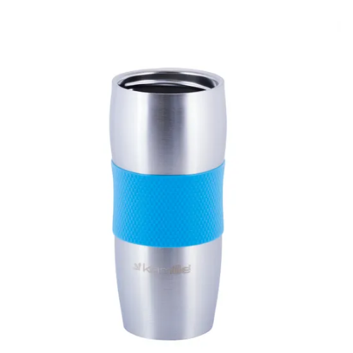 Термочашка 380мл з TPR вставкою нержавіюча сталь (салат/фіолет/блакит/черв) KAMILLE 2053R Житомир - фото 8