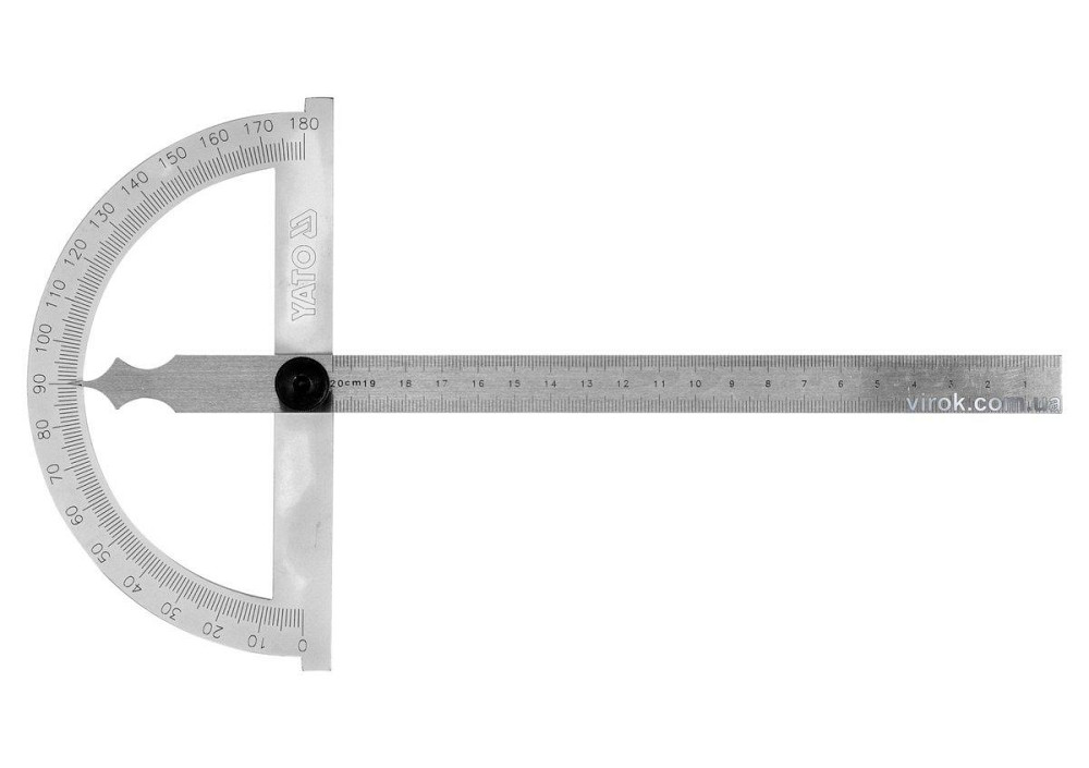Кутомір- транспортир з лінійкою YATO; 150 х 250 мм, діапазони: кут- 0-180°, відстань- 0-200 мм [50] Одеса - фото 1