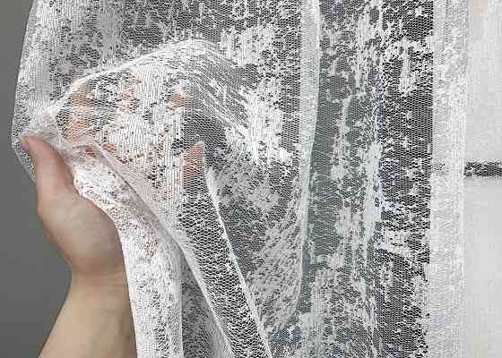 Короткая тюль, высота 1,5 м., жаккард 