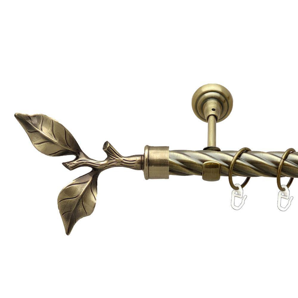 Карниз Orvit Листок Троянди металевий однорядний відкритий скручена труба кільце металеве Антик 25 мм 200 см Львов - изображение 1