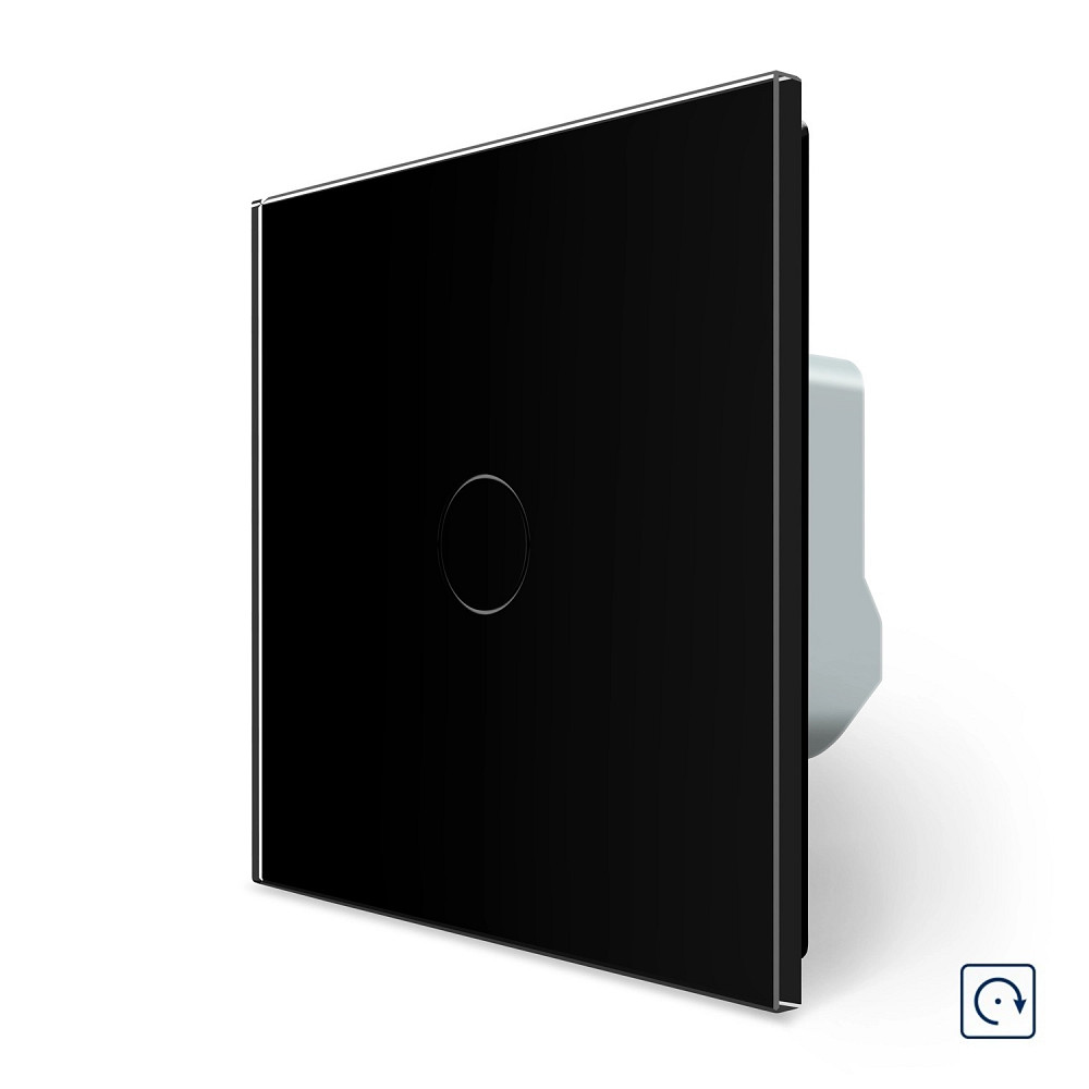 LIVOLO Сенсорна кнопка 1 сенсор Імпульсний вимикач Майстер кнопка Livolo чорний скло (VL-C701H- Коломия - фото 1