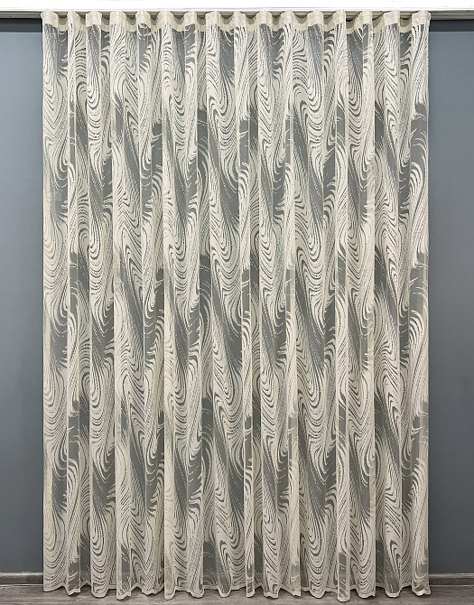 Тюль VR-Textil 1997т Жаккард Бежевый 400х270 см (42-1046) Киев - изображение 3