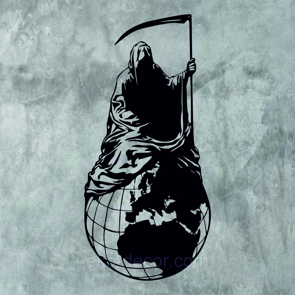 Декоративное настенное Панно «Смерть с косой», Декор на стену 110*52 см, Черный Киев - изображение 8