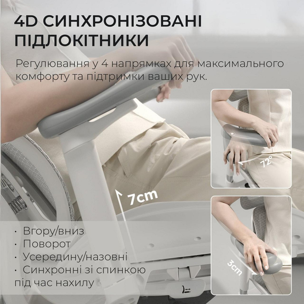 Крісло офісне Sihoo Doro S100 Mesh White (S100-M302) ( 24960 ) Харків - фото 17