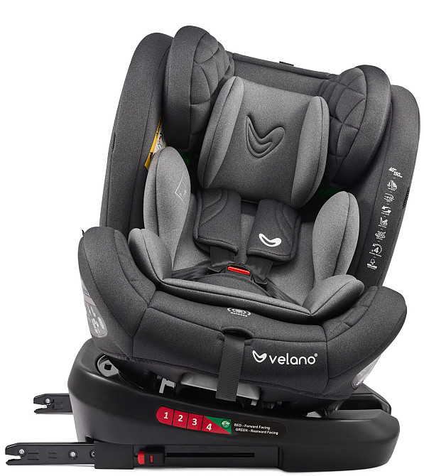 Автокрісло VELANO Aura 360° i-Size 40–150 см, ISOFIX, grey Київ - фото 3