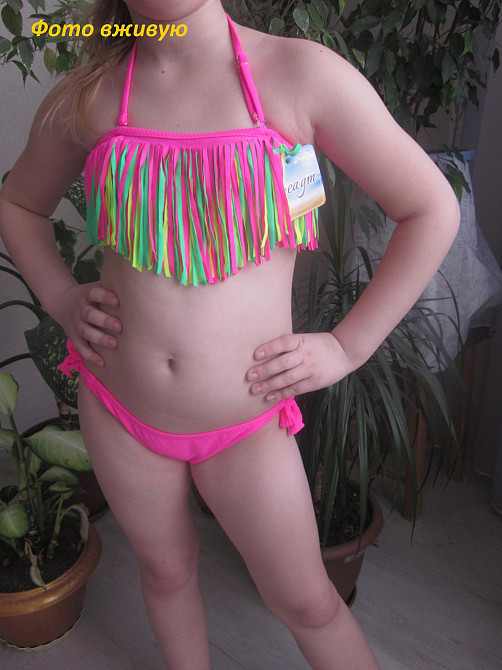 Купальник детский раздельный с дефектом полинявший на груди 152-158см розовый Киев - изображение 7