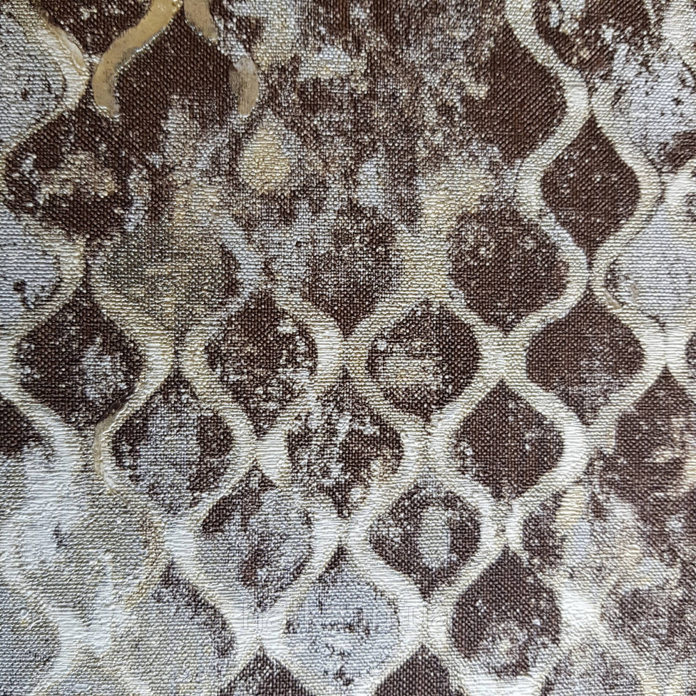 Обои метровые винил на флизелине Decowall Retro геометрия абстракция под старину волны коричневые серые Киев - изображение 3