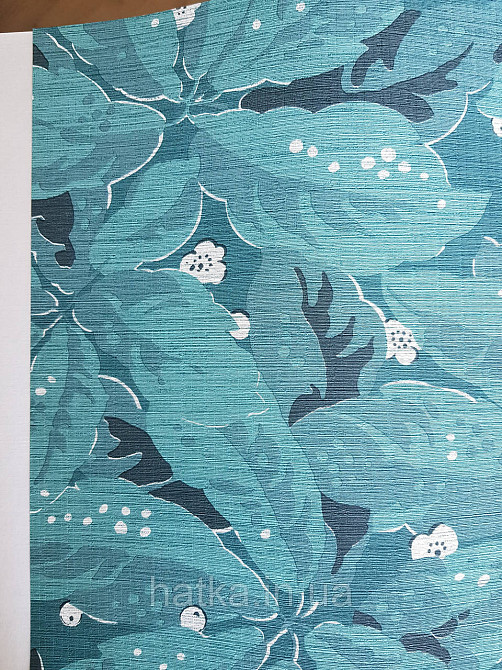 Шпалери флізелінові еко Casadeco Five o'clock 0.53х10 листя великі квіти зелені смарагдові на чорному Київ - фото 2