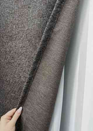 Шторная ткань премиум класса лен фактурный, коллекция «ELEMENTA» цвет серый 1868ш Киев