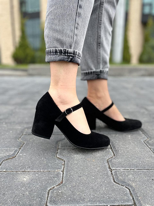 Nivelle Туфлі жіночі NIVELLE чорні натуральна замша каблук 6 см 36р.37р.38р. (1766/6030-6049) Коломия - фото 6