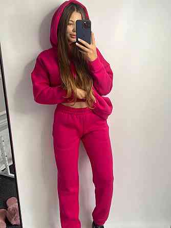 Женский теплый костюм оверсайз Малиновый XS Харьков