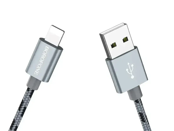 Кабель USB - Lightning Borofone BX24 1м 2А швидка зарядка для iPhone iPad нейлоновий шнур із чіпом захисту Одеса