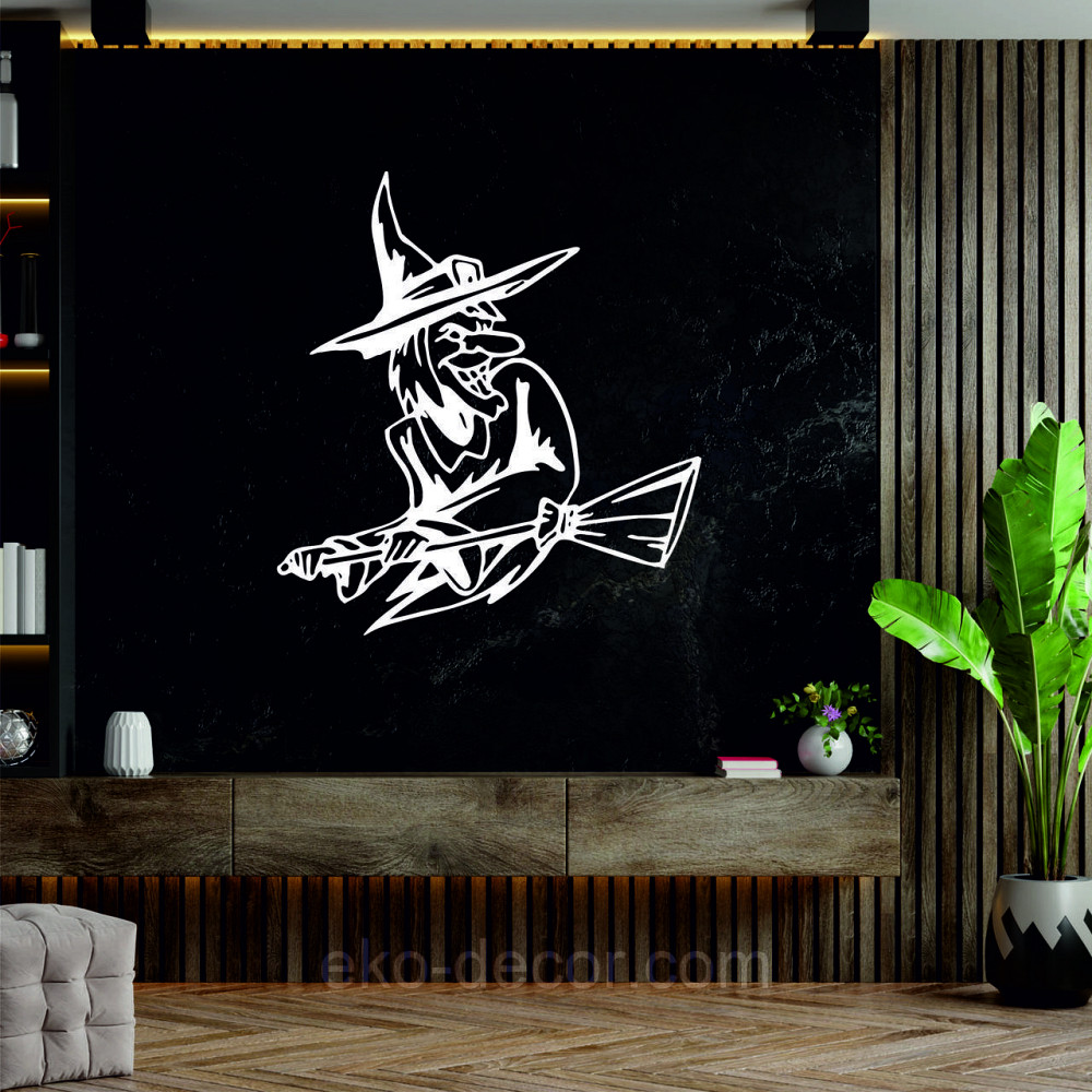 Декоративное настенное Панно «Ведьма с метлой», Декор на стену 50*45 см, Белый Киев - изображение 7