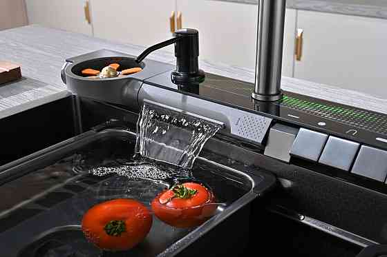 Кухонная раковина водопад Willda,кухонная мойка водопад темно-серая 75х46х22 (711030902) Киев