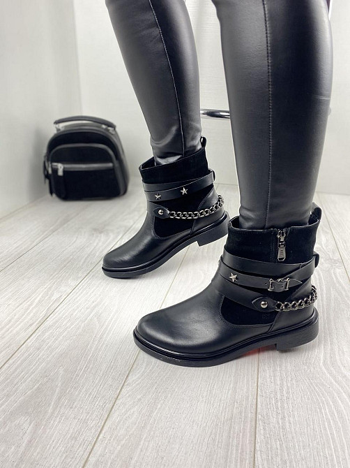 Черевики жіночі M.KRAFT 2505 чорні (весна-осінь, шкіра+замша натуральна) (2028) 37 Коломыя - изображение 1