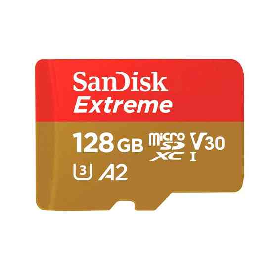 Карта пам'яті microSDXC (UHS-1 U3) SanDisk Extreme For Action Cams and Drones A2 128Gb class 10 V30 (R190MB/s,W90MB/s) (adapter) Київ
